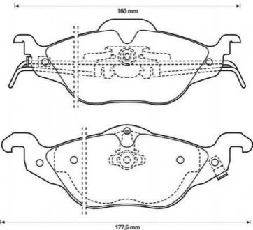 OPEL Колодки тормозные передние ASTRA 98-,ZAFIRA 99- Jurid 571968J