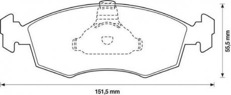 Купити Гальмівні колодки пер. FIAT Doblo 1,2-1,9JTD 01- Fiat Punto, Doblo Jurid 571974J (фото1) підбір по VIN коду, ціна 913 грн.