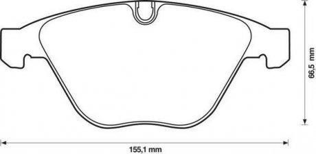 BMW Гальмівні колодки передні.3 E90,5 E60,6 E63,7 E65/66,.X1 E84 01- Jurid 571990J