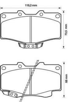 TOYOTA КОЛОДКИ ГАЛЬМІВНІ ПЕРЕДНІ.Hilux II,LandCruiser,VW Taro,BMW E38 740 Jurid 572140J