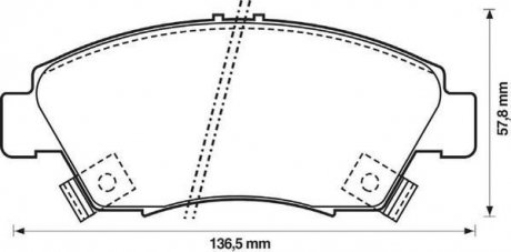 Купить HONDA Колодки тормозные передние. CIVIC 94- Honda Civic Jurid 572340J (фото1) подбор по VIN коду, цена 1067 грн.