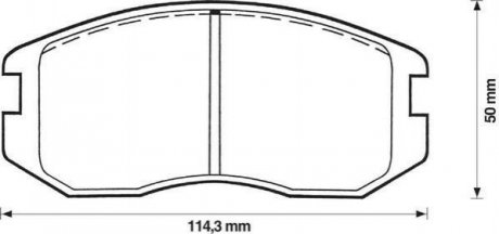 MITSUBISHI Тормозные колодки передние Colt,Lancer 88- Mitsubishi Lancer, Colt, Daihatsu Terios Jurid 572375J