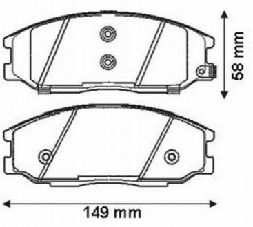 Купити Колодки гальмівні дискові Hyundai Santa Fe, SsangYong Kyron, Rexton, Actyon, Hyundai Trajet, H100, H-1 Jurid 572453J (фото1) підбір по VIN коду, ціна 1189 грн.