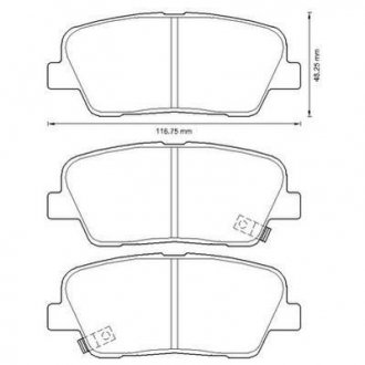 Купити Колодки гальмівні дискові KIA Sorento, Hyundai Santa Fe, Genesis Jurid 572639J (фото1) підбір по VIN коду, ціна 1203 грн.