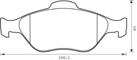 КОЛОДКИ ГАЛЬМІВНІ ПЕРЕДНІ FIESTA 1.2 00- +ABS Jurid 573041J