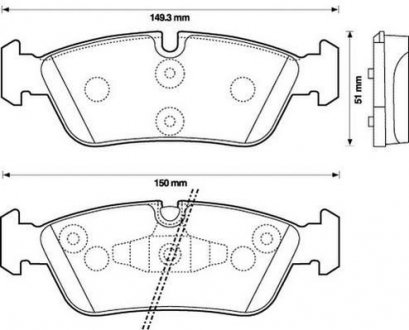 Купить Колодки тормозные дисковые BMW E82, E81, E90, E88, E87 Jurid 573138J (фото1) подбор по VIN коду, цена 1281 грн.