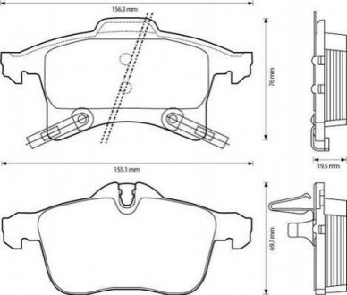 OPEL Гальмівні колодки передні.Astra F/G/ H,Combo,Corsa E,Meriva 1.4/2.0 04- Jurid 573153J