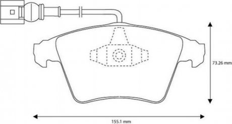 Купити VW Гальмівні колодки передн.T5 1.9/2.5TDI 03- (з датч.) Volkswagen Transporter, Multivan Jurid 573159J (фото1) підбір по VIN коду, ціна 1761 грн.