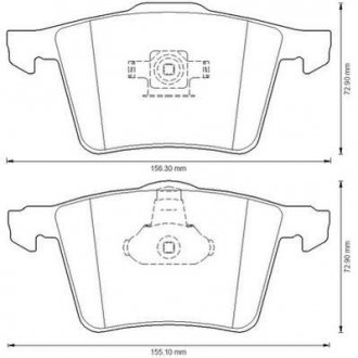 Купити Колодки гальмівні дискові Volvo C30, C70, S40, V50, SAAB 9-3, Mazda 6, Opel Vectra, Ford Focus, Mazda 3, Volvo V40 Jurid 573199J (фото1) підбір по VIN коду, ціна 1651 грн.