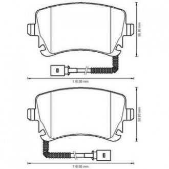 Купить VW Тормозные колодки задн.с датчиками! Audi A4/A6/A8 04-T5 Volkswagen Phaeton Jurid 573225J (фото1) подбор по VIN коду, цена 1687 грн.