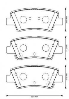 Купити HYUNDAI Комплект гальмівних колодок задній..Tucson,Sonata,Soul,SsangYong Hyundai I30, Veloster, I40, KIA Ceed, Optima, Pro Ceed, Hyundai I20, Tucson Jurid 573369JC (фото1) підбір по VIN коду, ціна 573 грн.