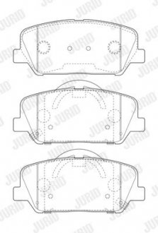 Купити Колодки гальмівні дискові Hyundai I30, KIA Ceed, Cerato, Hyundai Veloster, KIA Pro Ceed Jurid 573407J (фото1) підбір по VIN коду, ціна 1492 грн.