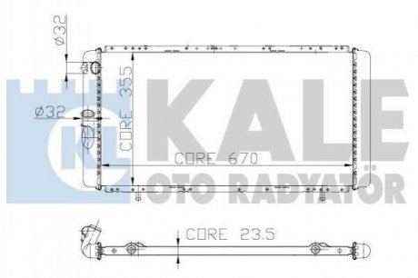 KALE RENAULT Радіатор охолодження R21,Espace I 1.9D/2.2 KALE OTO RADYATOR 208500