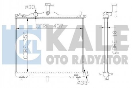 KALE HYUNDAI Радиатор охлаждения i10 1.0/1.2 08- Hyundai I10 KALE OTO RADYATOR 341975