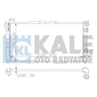 KALE MAZDA Радиатор охлаждения Mazda 323 F V 1.5/1.8 94- Mazda 323 KALE OTO RADYATOR 342015