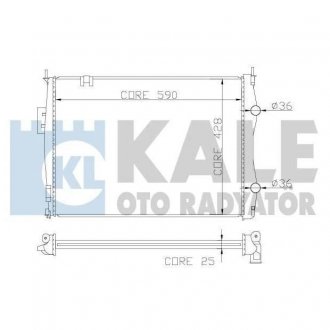 KALE NISSAN Радиатор охлаждения Qashqai 1.6/2.0 07- KALE OTO RADYATOR 342055