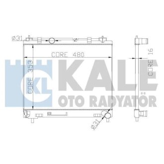 KALE TOYOTA Радіатор охолодження Yaris 1.4 D-4D 05- Toyota Yaris KALE OTO RADYATOR 342140