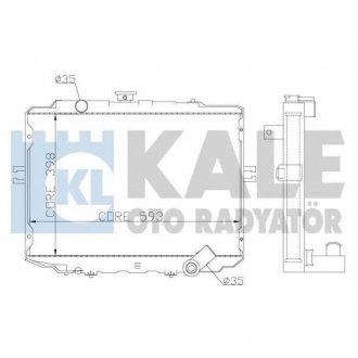 KALE HYUNDAI Радіатор охолодження H100,H-1 2.5D 97- KALE OTO RADYATOR 342295