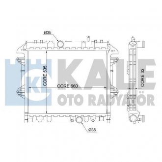 KALE TOYOTA Радіатор охолодження з АКПП Hilux VII 2.5.3.0 D-4D 05- Toyota Hilux KALE OTO RADYATOR 342335