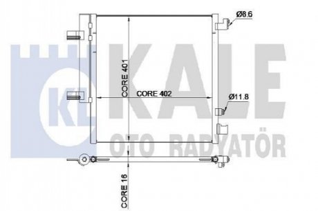 KALE CHEVROLET Радиатор кондиционера Spark 1.0/1.2 10- KALE OTO RADYATOR 342515