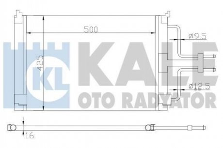 KALE RENAULT Радіатор кондиціонера Laguna I 95- KALE OTO RADYATOR 342845