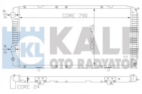 KALE FIAT Радіатор охолодження Ducato,Citroen Jumper,Peugeot 1.9D/2.8TD 94- KALE OTO RADYATOR 344340