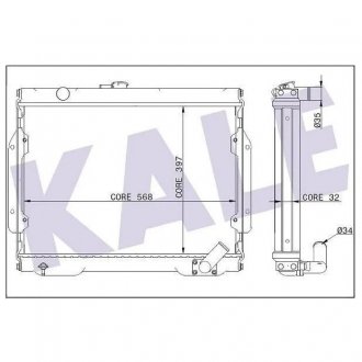 KALE MITSUBISHI Радіатор охолодження L200 2.5D/TD 86- KALE OTO RADYATOR 345985