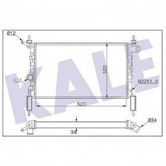 Купити KALE OPEL Радіатор охолодження Astra F 1.4/1.6 Opel Astra KALE OTO RADYATOR 346195 (фото1) підбір по VIN коду, ціна 1884 грн.