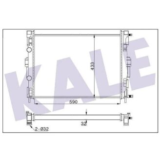 Купити Радіатор охолодження Renault Megane II, Scenic II, Grand Scenic II KALE OTO RADYATOR 351005 (фото1) підбір по VIN коду, ціна 2619 грн.