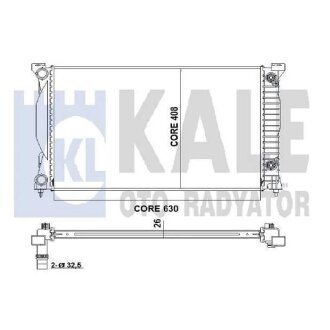 Радіатор охолодження Audi A4 (01-08)/Seat Exeo (08-) Audi A4, A6 KALE OTO RADYATOR 352900