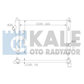 KALE CHEVROLET Радіатор охолодження Aveo 1.4 08- KALE OTO RADYATOR 355100