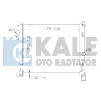 KALE CHEVROLET Радиатор охлаждения Aveo 1.4 08- Chevrolet Aveo KALE OTO RADYATOR 355100