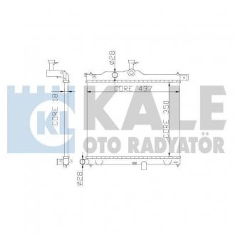 KALE HYUNDAI Радіатор охолодження i10 1.1/1.1CRDi 08- KALE OTO RADYATOR 358300