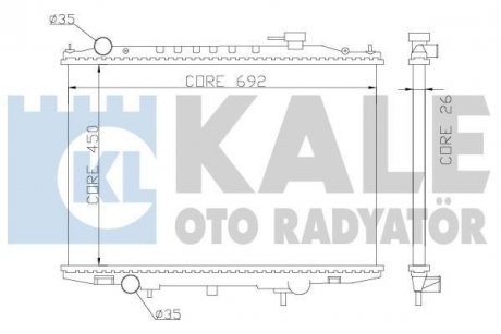 Радиатор охлаждения Nissan NP300 (08-), Pick Up (98-) 2.5D Nissan Navara KALE OTO RADYATOR 362900