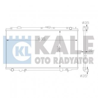 KALE NISSAN Радиатор охлаждения Primera 1.6/2.0 96- Nissan Primera KALE OTO RADYATOR 363100