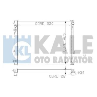 KALE OPEL Радіатор охолодження Combo Tour,Corsa C 1.4/1.8 KALE OTO RADYATOR 363600