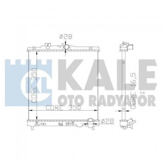 KALE HONDA Радіатор охолодження Civic V,VI,HR-V 1.3/1.6 91- Honda Civic, HR-V KALE OTO RADYATOR 368900