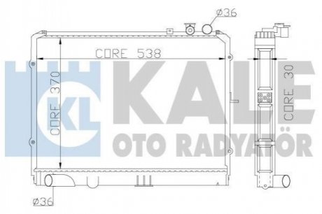 KALE KIA Радиатор охлаждения Carens II,Pregio 2.0CRDi/2.7D 97- KALE OTO RADYATOR 369900