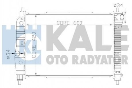 KALE CHEVROLET Радіатор охолодження Aveo 1.4/1.5 03- (АКПП) Chevrolet Aveo KALE OTO RADYATOR 372300