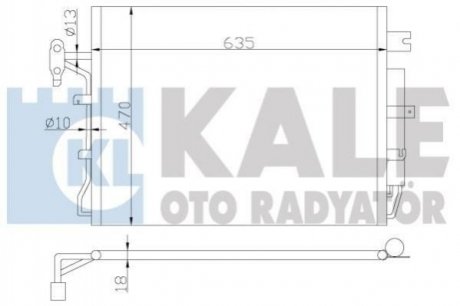 KALE LANDROVER Радиатор кондиционера Discovery III,Range Rover Sport 2.7TD 04- KALE OTO RADYATOR 378000