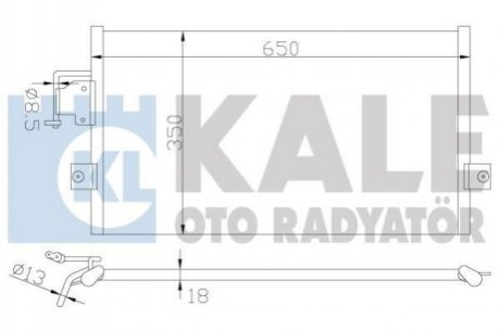 KALE HYUNDAI Радіатор кондиціонера Coupe,Lantra II 95- KALE OTO RADYATOR 379700