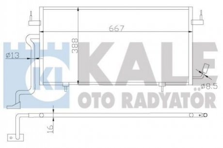 KALE CITROEN Радиатор кондиционера Berlingo,Xsara,Peugeot Partner 1.8D/1.9D 98- KALE OTO RADYATOR 385500