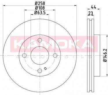 Тормозные диски Ford Fiesta 08- KAMOKA 1031009