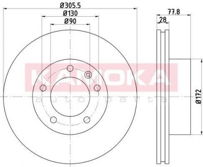 Купити Гальмівні диски Renault Master/Opel Movano 98- Renault Master, Opel Movano KAMOKA 1031023 (фото1) підбір по VIN коду, ціна 1935 грн.