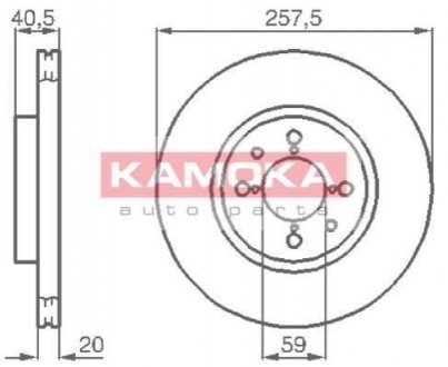 Тормозные диски Fiat Tipo, Punto, Alfa Romeo 145, Lancia Delta, Alfa Romeo 146, Fiat Doblo KAMOKA 1031042