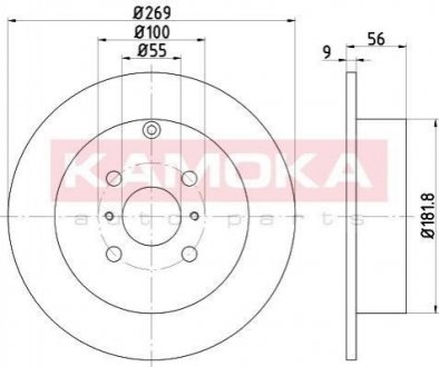 Купить Тормозные диски Toyota Yaris, Prius, Corolla KAMOKA 1031102 (фото1) подбор по VIN коду, цена 1124 грн.