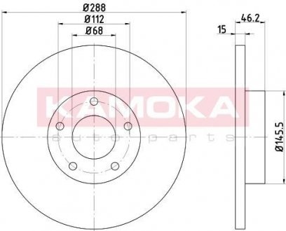 Купить Тормозные диски Audi 100, A6, A4 KAMOKA 1031103 (фото1) подбор по VIN коду, цена 1461 грн.