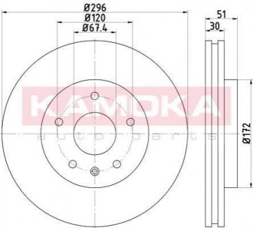 Тормозные диски SAAB 9-5, Opel Insignia, Chevrolet Malibu, Honda Civic KAMOKA 103119