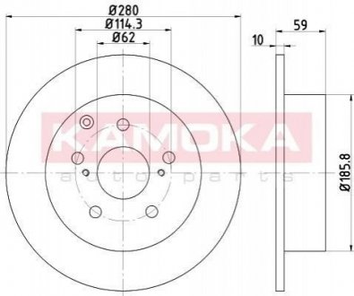 Купить Тормозные диски Toyota Avensis KAMOKA 103165 (фото1) подбор по VIN коду, цена 1338 грн.