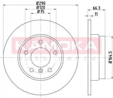 Тормозные диски BMW F20, Opel Vectra, Renault Master, BMW F21, F22, F23 KAMOKA 103185